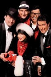 
SIXTIES PALS&mdash;Clockwise from left: Angelo Babbaro, Sandy Hackett, Kenny Jones, Tom Wallek and Lisa Dawn Miller in &ldquo;Rat Pack Christmas.&rdquo; 