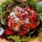 “Play with your food” artichoke and crab salad with strawberry 
basil vinaigrette